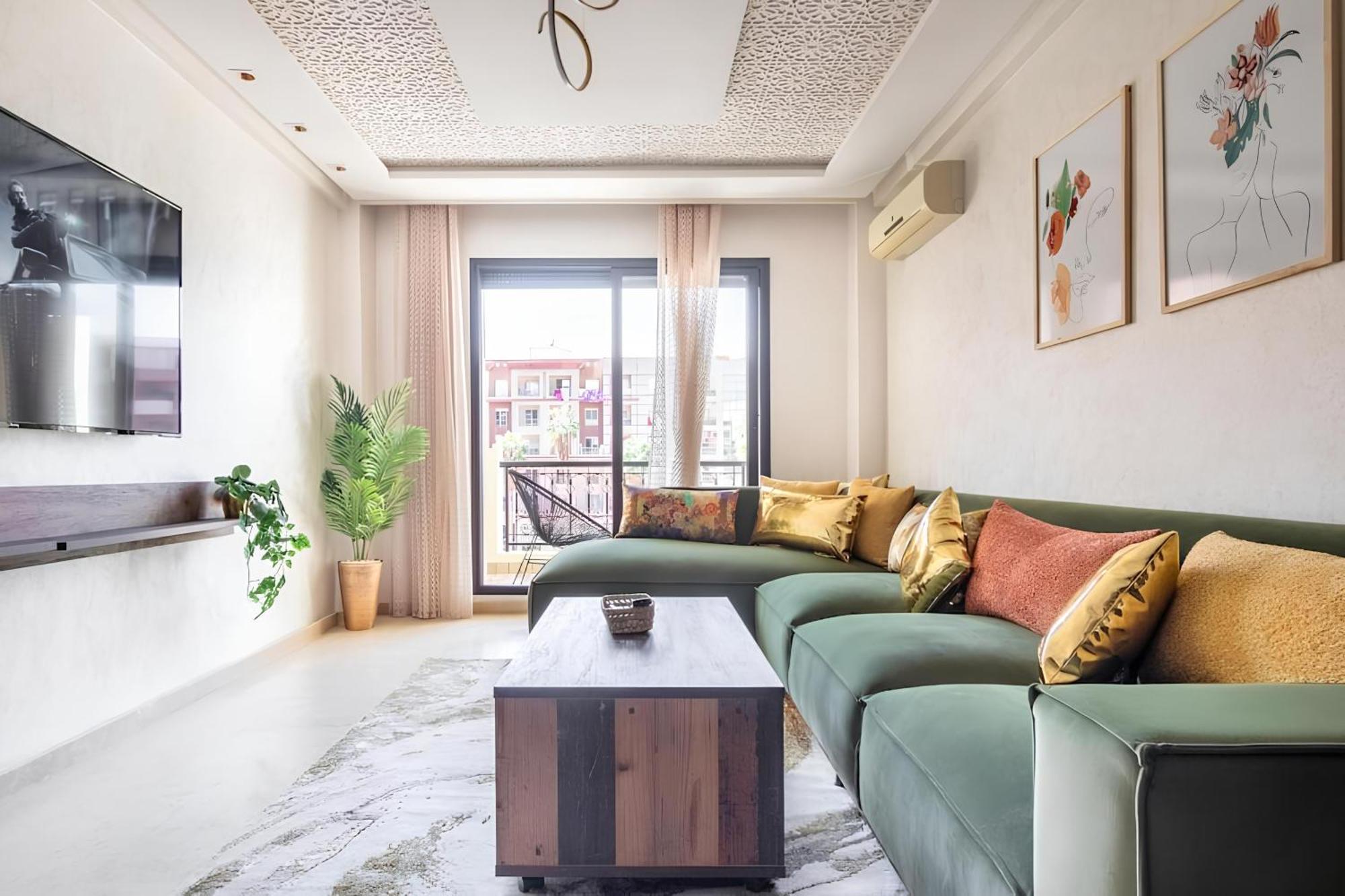 C-Appartement De Luxe Plein Centre De Gueliz Avec Piscine Parking Wifi Netflix 마라케시 외부 사진