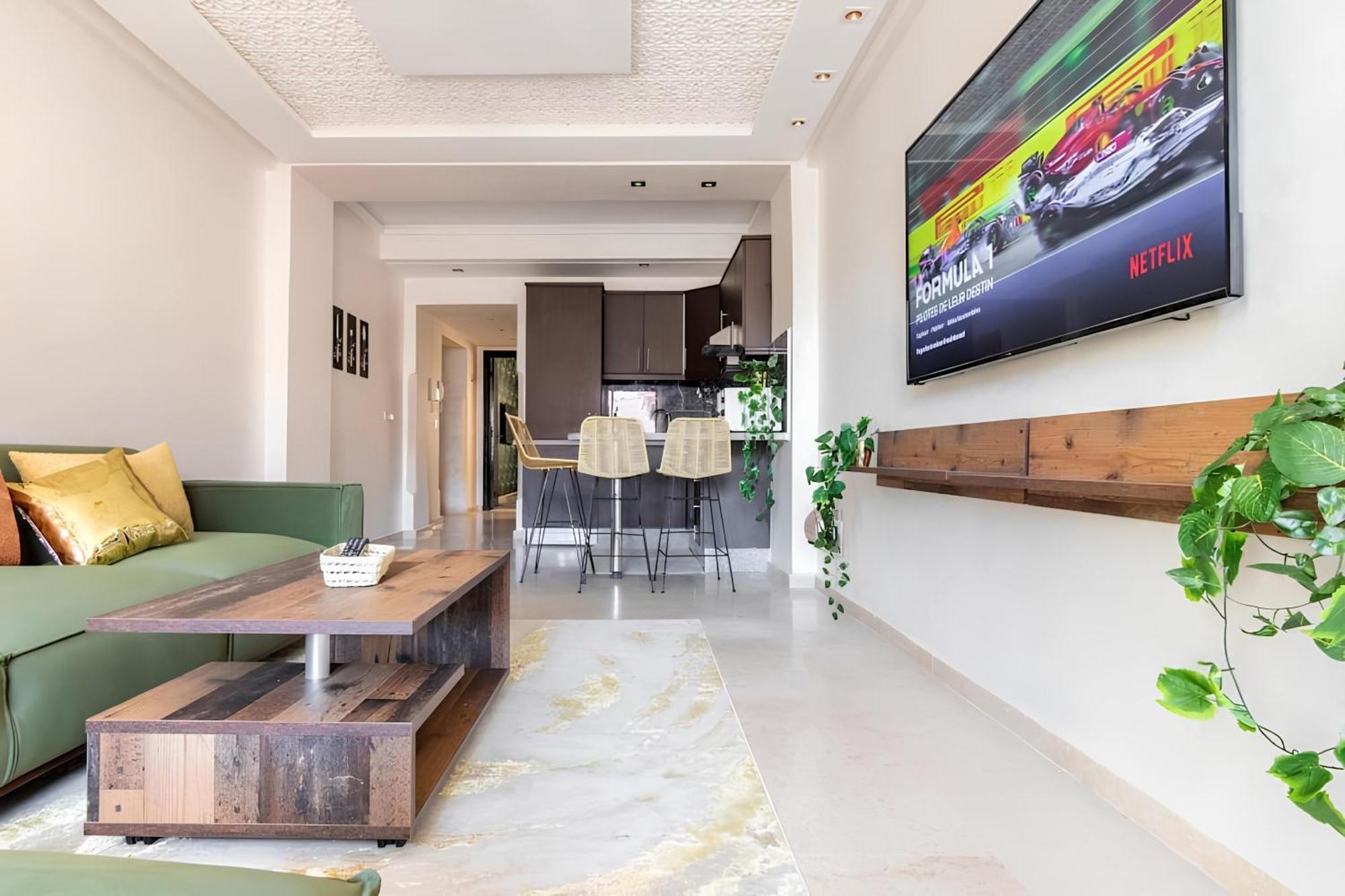 C-Appartement De Luxe Plein Centre De Gueliz Avec Piscine Parking Wifi Netflix 마라케시 외부 사진